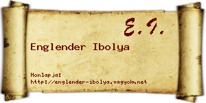 Englender Ibolya névjegykártya